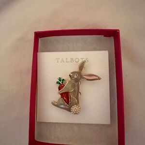 Talbots Easter Bunny Rabbit Pin Brooch